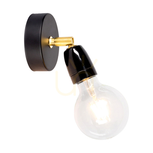Nástěnné svítidlo Porcia, 1xE27, max.. 25 W, černozlatý kov / černá keramika, 13 cm small 1