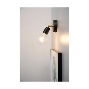 Nástěnné svítidlo Porcia, 1xE27, max.. 25 W, černozlatý kov / černá keramika, 13 cm small 2
