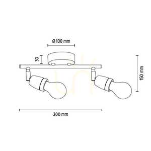 Stropní svítidlo Porcia, 2xE27, Max. 25 W, černozlatý kov/černá keramika, 30 cm small 3