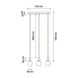 Závěsné svítidlo Porcia, 3xE27, Max. 60 W, bílý kov / antracitový opletený kabel / bílá keramika, 52 cm small 4