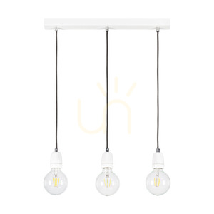 Závěsné svítidlo Porcia, 3xE27, Max. 60 W, bílý kov / antracitový opletený kabel / bílá keramika, 52 cm small 0