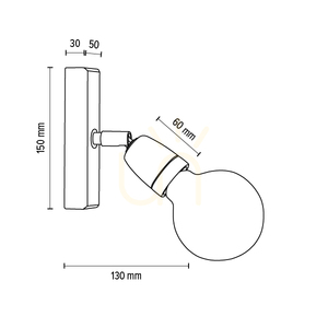 Nástěnné svítidlo Porcia z dřeva, 1xE27, max.. 25 W, olejovaný dub / chromovaný kov / bílá keramika, 13 cm small 2