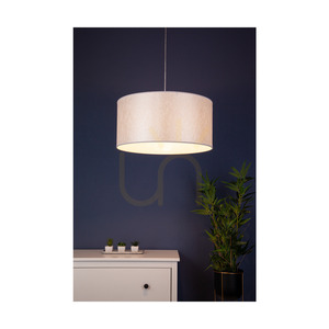 Závěsné svítidlo Prata, 1xE27, Max. 60 W, chromovaný kov / průhledný PVC kabel / stříbrný stínidlo, Ø 50 cm small 1