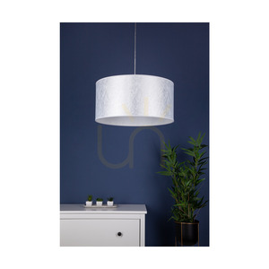 Závěsné svítidlo Prata, 1xE27, Max. 60 W, chromovaný kov / průhledný PVC kabel / stříbrný stínidlo, Ø 50 cm small 2