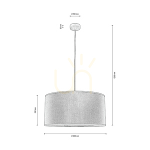 Závěsné svítidlo Prata, 1xE27, Max. 60 W, chromovaný kov / průhledný PVC kabel / stříbrný stínidlo, Ø 50 cm small 4