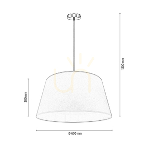 Závěsné svítidlo Prata, 1xE27, Max. 40 W, šedý kov / průhledný PVC kabel / stříbrný stínidlo, Ø 60 cm small 4