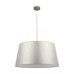 Závěsné svítidlo Prata, 1xE27, Max. 40 W, šedý kov / průhledný PVC kabel / stříbrný stínidlo, Ø 60 cm small 0
