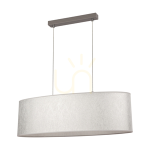 Závěsné svítidlo Prata, 2xE27, Max. 40 W, šedý kov / průhledný PVC kabel / stříbrný stínidlo, 80 cm small 0