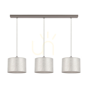 Závěsné svítidlo Prata, 3xE27, Max. 40 W, šedý kov / průhledný PVC kabel / stříbrný stínidlo, 100 cm small 0