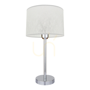 Stolní lampa Prata, 1xE27, Max. 40 W, chromovaný kov / průhledný PVC kabel / stříbrný stínidlo, Ø 25 cm small 0