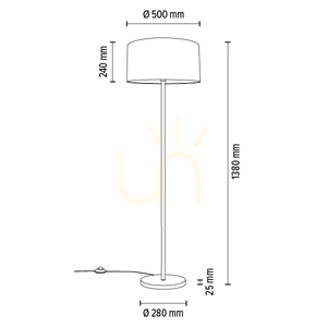 Stojací lampa Prata, 1xE27, Max. 60 W, chromovaný kov / průhledný PVC kabel / stříbrný stínidlo, Ø 50 cm small 4