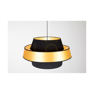 Závěsné svítidlo Preto Gold, 1xE27, Max. 60 W, černý kov / černý opletený kabel / černozlatý stínidlo, Ø 55 cm small 3