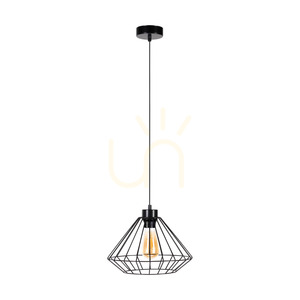 Závěsné svítidlo Raquelle, 1xE27, Max. 60 W, černý kov / černý PVC kabel / černý kovový stínidlo, Ø 30 cm small 0