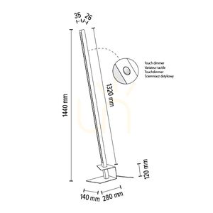 Stojací lampa Rapid, 1×LED, 3000 K, 19 W, olejovaný dub / černý kov / černý PVC kabel (40 cm) small 6