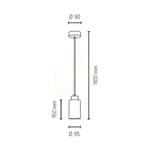 Závěsné svítidlo Ravio, 1xE27, Max. 60 W, černý kov / průhledný PVC kabel / bílo-černý skleněný stínidlo, Ø 9,5 cm small 3