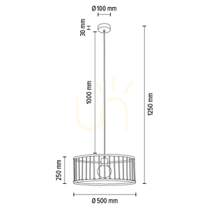 Závěsné svítidlo Reve, 1xE27, Max. 15 W LED, olejovaný dub/přírodní, pletený kabel/krémově zbarvená pletená bavlněná šňůra, Ø 50 cm small 5
