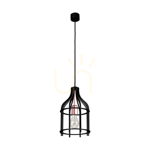 Závěsné svítidlo Riana, 1xE27, Max. 60 W, černý kov / černý PVC kabel, Ø 20 cm small 0