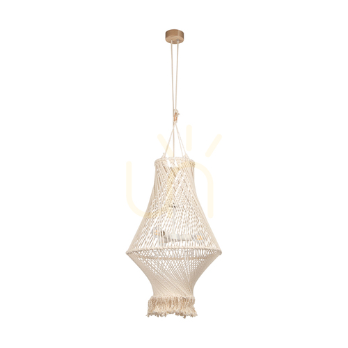 Kontrola Reve 3xE27 Max. 15W LED závěsné svítidlo, olejovaný dub/přírodní, pletený kabel/krémově zbarvená pletená bavlněná šňůra, Ø 50 cm