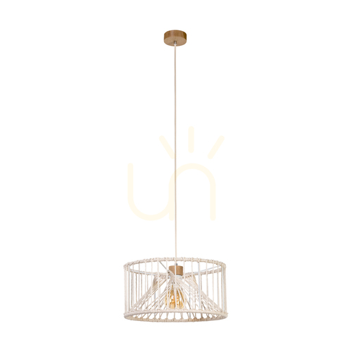 Kontrola Závěsné svítidlo Reve, 1xE27, Max. 15 W LED, olejovaný dub/přírodní, pletený kabel/krémově zbarvená pletená bavlněná šňůra, Ø 40 cm