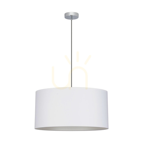 Kontrola Závěsné svítidlo Rima, 1xE27, Max. 60 W, chromovaný kov / antracitový opletený kabel / šedý stínidlo, Ø 50 cm