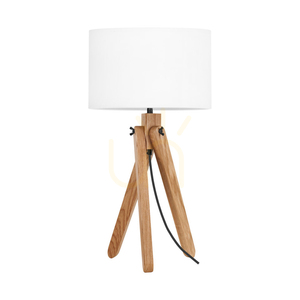Stolní lampa Rune, 1xE27, Max. 40 W, olejovaný dub / černý PVC kabel / bílý stínidlo, Ø 30 cm small 0