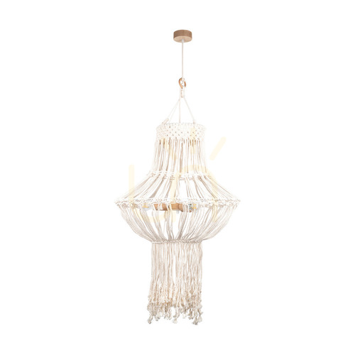 Kontrola Závěsné svítidlo Samba, 3xE27, Max. 15 W LED, olejovaný dub/přírodní, pletený kabel/krémově zbarvená pletená bavlněná šňůra, Ø 65 cm