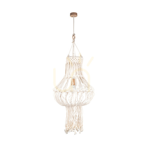 Kontrola Závěsné svítidlo Samba, 1xE27, Max. 15 W LED, olejovaný dub/přírodní, pletený kabel/krémově zbarvená pletená bavlněná šňůra, Ø 50 cm