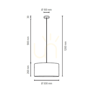 Závěsné svítidlo Scarlett, 1xE27, Max. 60 W, saténový kov / průhledný PVC kabel / šedý stínidlo, Ø 50 cm small 2