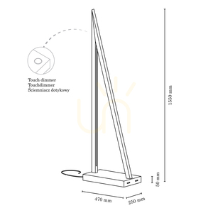 Stojací lampa Segel, 2xLED, 3000 K, 32,5 W, olejovaný dub/antracit, opletený kabel s dotykovým stmívačem, 47 cm small 2