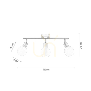 Stropní svítidlo Sara, 3xE14, Max. 40 W, saténově matný kov/bílá, skleněný stínidlo, 59 cm small 4