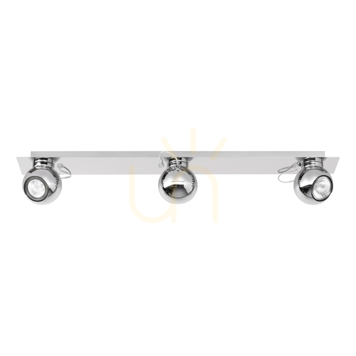 Kontrola Stropní svítidlo Sergio, včetně 3 objímek GU10, max.. 50 W, chromovaný kov, 85,5 cm