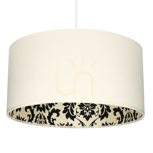 Závěsné svítidlo Separato In Bianco, 1xE27, Max. 60 W, bílý plast / bílý PVC kabel / krémovo-černý stínidlo, Ø 40 cm small 1