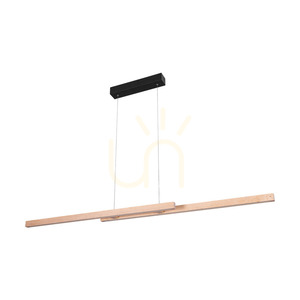 Malé dvojité závěsné svítidlo 2xLED 3000 K 28,5 W, bříza/černý kov/průhledný PVC kabel s dotykovým stmívačem, 150 cm small 0