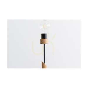 Stolní lampa Solange, 1xE27, Max. 60 W, olejovaný dub / černý kov / černý opletený kabel, Ø 15 cm small 3