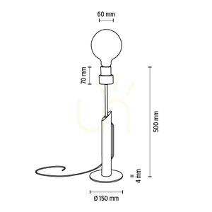 Stolní lampa Solange, 1xE27, Max. 60 W, olejovaný dub / černý kov / černý opletený kabel, Ø 15 cm small 6