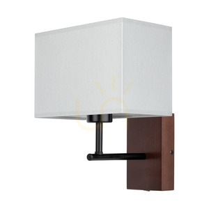 Nástěnné svítidlo Sonar, 1xE27, max.. 25 W, buk a ořech / černý kov / šedý stínidlo 22 cm small 0