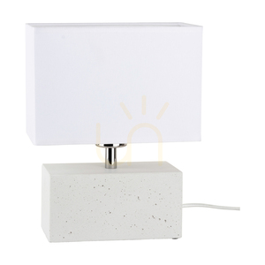 Stolní lampa Strong Double, 1xE27, Max. 25 W, bílý beton / černý PVC kabel / bílý stínidlo, 22 cm small 0
