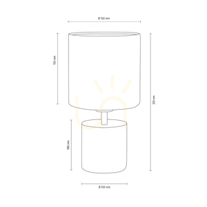Robustní stolní lampa, 1xE27, Max. 25 W, bílý beton / černý PVC kabel / bílý stínidlo, Ø 15 cm small 2