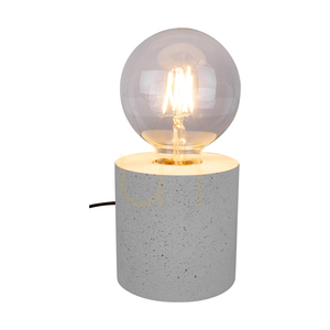 Robustní stolní lampa, 1xE27, Max. 25 W, bílý beton / černý PVC kabel, Ø 10 cm small 2
