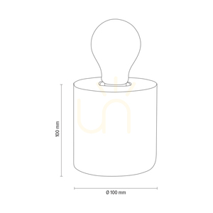 Robustní stolní lampa, 1xE27, Max. 25 W, bílý beton / černý PVC kabel, Ø 10 cm small 4
