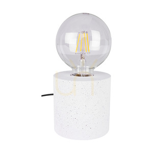 Robustní stolní lampa, 1xE27, Max. 25 W, bílý beton / černý PVC kabel, Ø 10 cm small 0