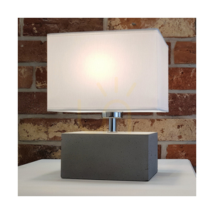 Stolní lampa Strong Double, 1xE27, Max. 25 W, betonově šedý/černý PVC kabel/bílý stínidlo, 22 cm small 1