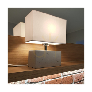 Stolní lampa Strong Double, 1xE27, Max. 25 W, betonově šedý/černý PVC kabel/bílý stínidlo, 22 cm small 2