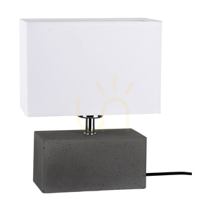 Stolní lampa Strong Double, 1xE27, Max. 25 W, betonově šedý/černý PVC kabel/bílý stínidlo, 22 cm small 0