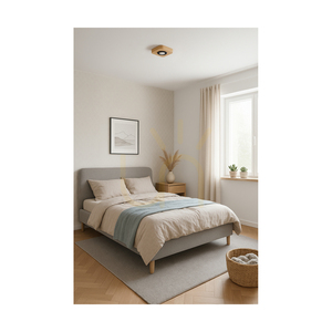 Stropní svítidlo Sunniva, včetně 1x LED 3000 K 5 W, borovice mořená do hněda / černý kov, 14 cm small 2