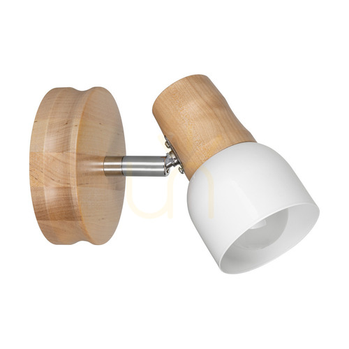 Kontrola Nástěnné svítidlo Svantje 1xE14 Max. 40 W, bříza/chromovaný kov/bílý kovový stínidlo 17 cm