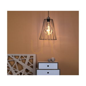 Závěsné svítidlo Swan, 1xE27, max.. 60 W, olejovaný dub / černý kov / černý PVC kabel / černý kovový stínidlo Ø 30 cm small 2