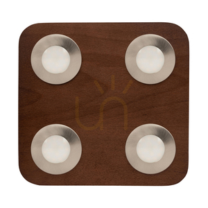 Stropní svítidlo Sunniva, včetně 4x LED 3000 K 5 W, bukové a ořechové dřevo / saténový kov, 26 cm small 1
