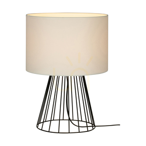 Stolní lampa Swan, 1xE27, Max. 40 W, černý kov / černý PVC kabel / bílý stínidlo, Ø 25 cm small 1