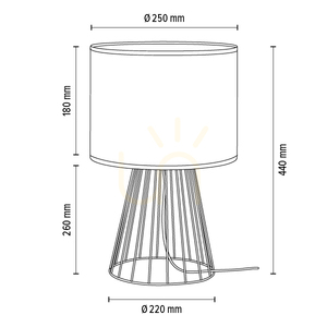 Stolní lampa Swan, 1xE27, Max. 40 W, černý kov / černý PVC kabel / bílý stínidlo, Ø 25 cm small 2